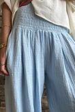 Annie Cushion Cotton Cuff Barrel Pant Bridgerton Blue